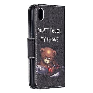 Θήκη Xiaomi Redmi 7A OEM σχέδιο Angry bear with chainsaw με βάση στήριξης, υποδοχές καρτών και μαγνητικό κούμπωμα Flip Wallet δερματίνη - Image 3