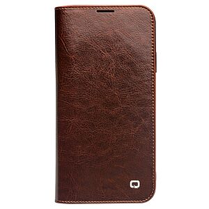 Θήκη iPhone 11 Pro Max QIALINO Genuine Cowhide Leather Flip Wallet δερμάτινη καφέ - Image 4