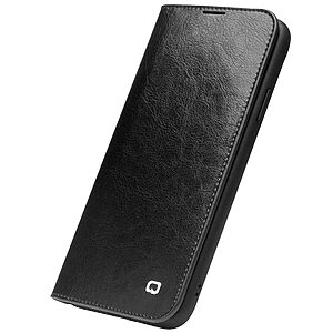 Θήκη iPhone 11 Pro Max QIALINO Genuine Cowhide Leather Flip Wallet δερμάτινη μαύρο - Image 5