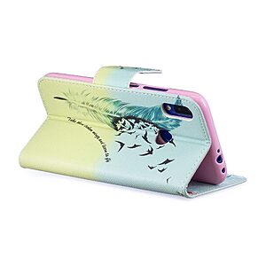 Θήκη Xiaomi Redmi Note 7 OEM σχέδιο Feather με βάση στήριξης, υποδοχές καρτών και μαγνητικό κούμπωμα Flip Wallet δερματίνη - Image 5