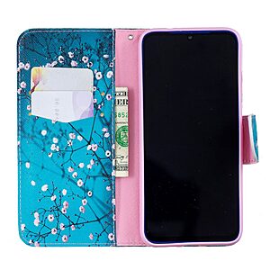 Θήκη Xiaomi Redmi Note 7 OEM σχέδιο Tree with Flowers με βάση στήριξης, υποδοχές καρτών και μαγνητικό κούμπωμα Flip Wallet δερματίνη - Image 4