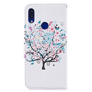 Θήκη Xiaomi Redmi Note 7 OEM σχέδιο Flowered Tree με βάση στήριξης, υποδοχές καρτών και μαγνητικό κούμπωμα Flip Wallet δερματίνη - Image 3