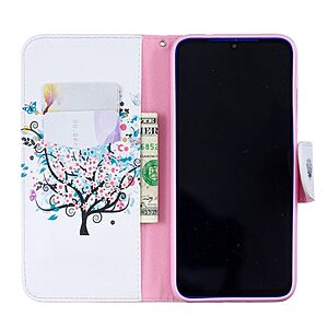 Θήκη Xiaomi Redmi Note 7 OEM σχέδιο Flowered Tree με βάση στήριξης, υποδοχές καρτών και μαγνητικό κούμπωμα Flip Wallet δερματίνη - Image 4