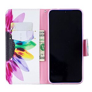 Θήκη Xiaomi Redmi Note 7 OEM σχέδιο Colorful Petals με βάση στήριξης, υποδοχές καρτών και μαγνητικό κούμπωμα Flip Wallet δερματίνη - Image 4
