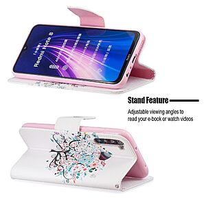 Θήκη Xiaomi Redmi Note 8 / 8 (2021) OEM Colorized Tree με βάση στήριξης, υποδοχές καρτών και μαγνητικό κούμπωμα Flip Wallet δερματίνη - Image 5