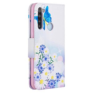 Θήκη Xiaomi Redmi Note 8 / 8 (2021) OEM Flowers and Butterflies με βάση στήριξης, υποδοχές καρτών και μαγνητικό κούμπωμα Flip Wallet δερματίνη - Image 3