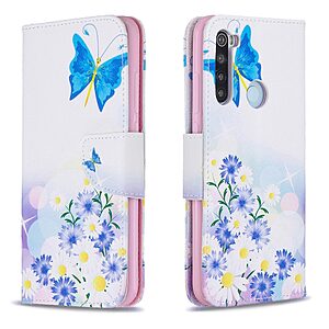 Θήκη Xiaomi Redmi Note 8 / 8 (2021) OEM Flowers and Butterflies με βάση στήριξης, υποδοχές καρτών και μαγνητικό κούμπωμα Flip Wallet δερματίνη - Image 4