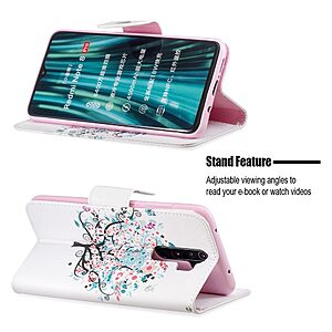 Θήκη Xiaomi Redmi Note 8 Pro OEM Flowered Tree με βάση στήριξης, υποδοχές καρτών και μαγνητικό κούμπωμα Flip Wallet δερματίνη - Image 5