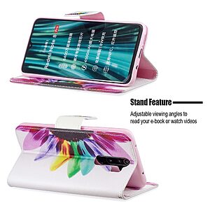 Θήκη Xiaomi Redmi Note 8 Pro OEM Colorful Petals με βάση στήριξης, υποδοχές καρτών και μαγνητικό κούμπωμα Flip Wallet δερματίνη - Image 5
