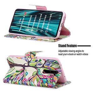 Θήκη Xiaomi Redmi Note 8 Pro OEM Colorized Tree με βάση στήριξης, υποδοχές καρτών και μαγνητικό κούμπωμα Flip Wallet δερματίνη - Image 5