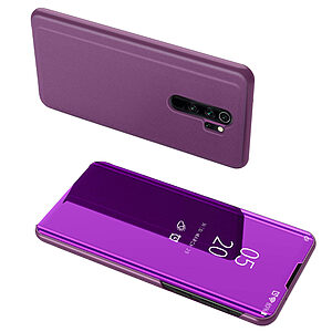 Θήκη Xiaomi Redmi Note 8 Pro OEM Mirror Surface View Stand Case Cover Flip Window μωβ