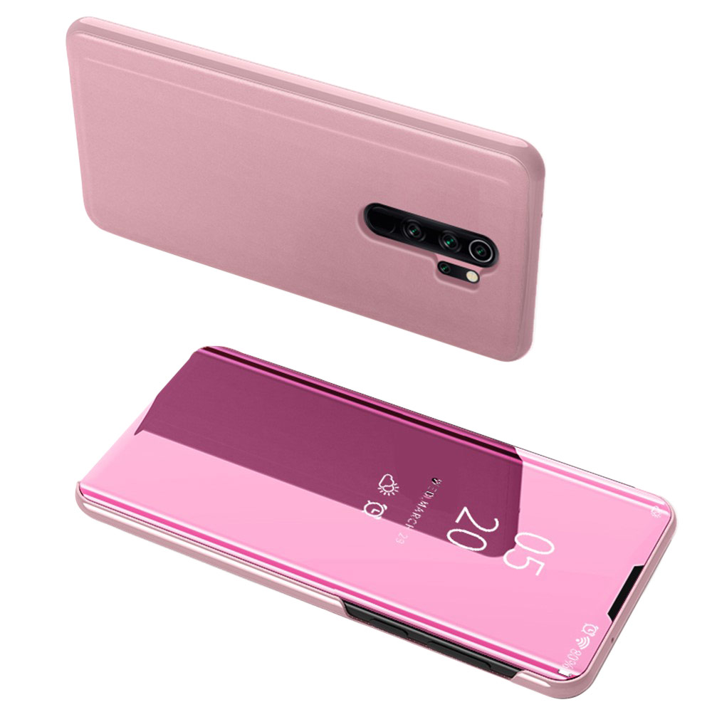 Θήκη Xiaomi Redmi Note 8 Pro OEM Mirror Surface View Stand Case Cover Flip Window ροζ χρυσό