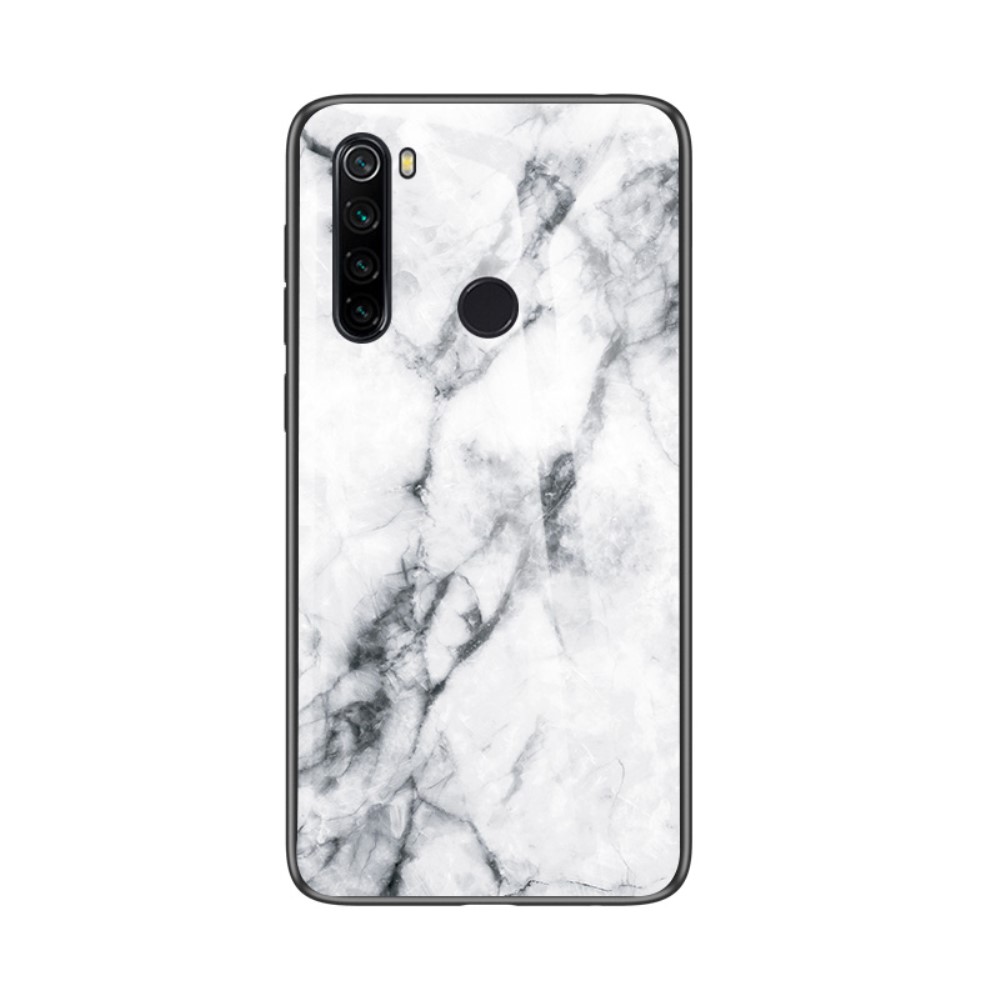 Θήκη Xiaomi Redmi Note 8 OEM σχέδιο Marble Tempered Glass Back Cover TPU λευκό