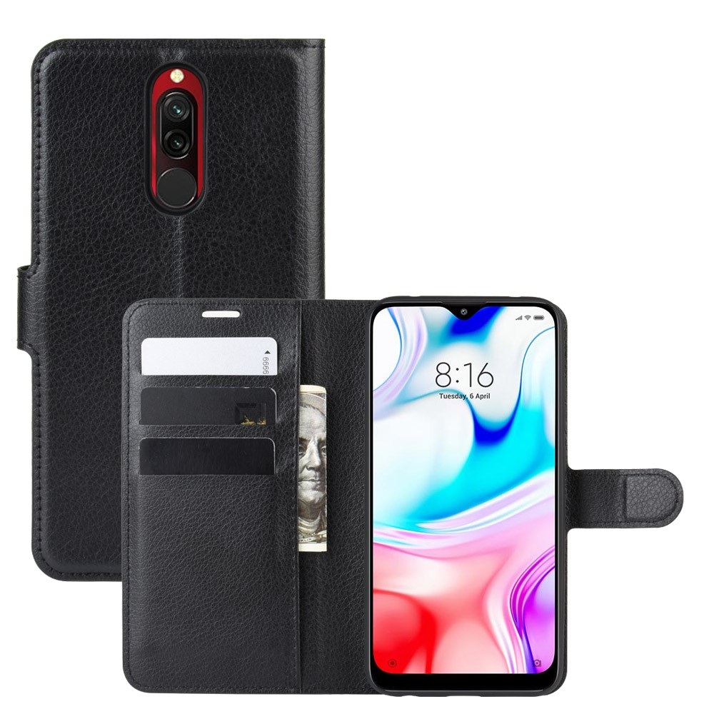Θήκη Xiaomi Redmi 8 OEM Litchi Texture Leather με βάση στήριξης