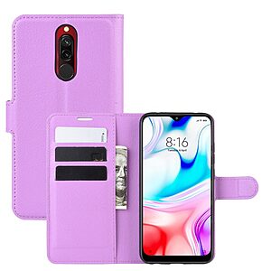 Θήκη Xiaomi Redmi 8 OEM Litchi Texture Leather με βάση στήριξης
