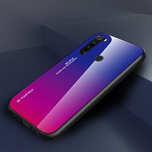 Θήκη Xiaomi Redmi Note 8T OEM Gradient Color Laser Carving Tempered Glass Πλάτη TPU μπλε - Image 3