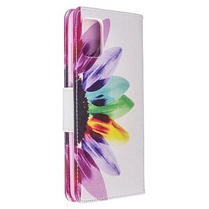 Θήκη Samsung Galaxy A51 OEM Colorful Petals με βάση στήριξης, υποδοχές καρτών και μαγνητικό κούμπωμα Flip Wallet από συνθετικό δέρμα και TPU - Image 3