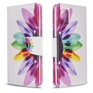 Θήκη Samsung Galaxy A51 OEM Colorful Petals με βάση στήριξης, υποδοχές καρτών και μαγνητικό κούμπωμα Flip Wallet από συνθετικό δέρμα και TPU - Image 4