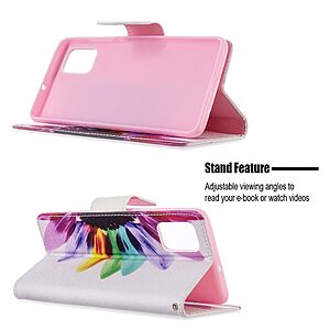 Θήκη Samsung Galaxy A51 OEM Colorful Petals με βάση στήριξης, υποδοχές καρτών και μαγνητικό κούμπωμα Flip Wallet από συνθετικό δέρμα και TPU - Image 5