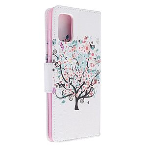 Θήκη Samsung Galaxy A71 OEM Flowered Tree με βάση στήριξης, υποδοχές καρτών και μαγνητικό κούμπωμα Flip Wallet από συνθετικό δέρμα και TPU - Image 3