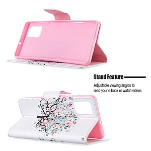 Θήκη Samsung Galaxy A71 OEM Flowered Tree με βάση στήριξης, υποδοχές καρτών και μαγνητικό κούμπωμα Flip Wallet από συνθετικό δέρμα και TPU - Image 5