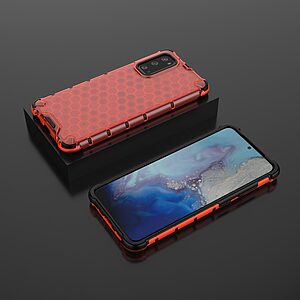 Θήκη Samsung Galaxy S20 OEM Honeycomb Series Πλάτη Hybrid Shock-Proof από ενισχυμένο πλαστικό και TPU κόκκινο - Image 3