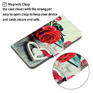 Θήκη Huawei P40 OEM Heart Rose με βάση στήριξης, υποδοχές καρτών και μαγνητικό κούμπωμα Flip Wallet δερματίνη - Image 3