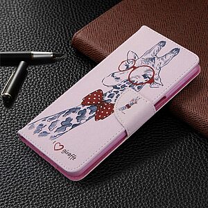 Θήκη Xiaomi Redmi Note 9s / Note 9 Pro / Note 9 Pro Max OEM σχέδιο Giraffe με βάση στήριξης, υποδοχές καρτών και μαγνητικό κούμπωμα Flip Wallet από συνθετικό δέρμα και TPU - Image 4