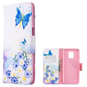 Θήκη Xiaomi Redmi Note 9S OEM Blue Butterfly & Flowers με βάση στήριξης