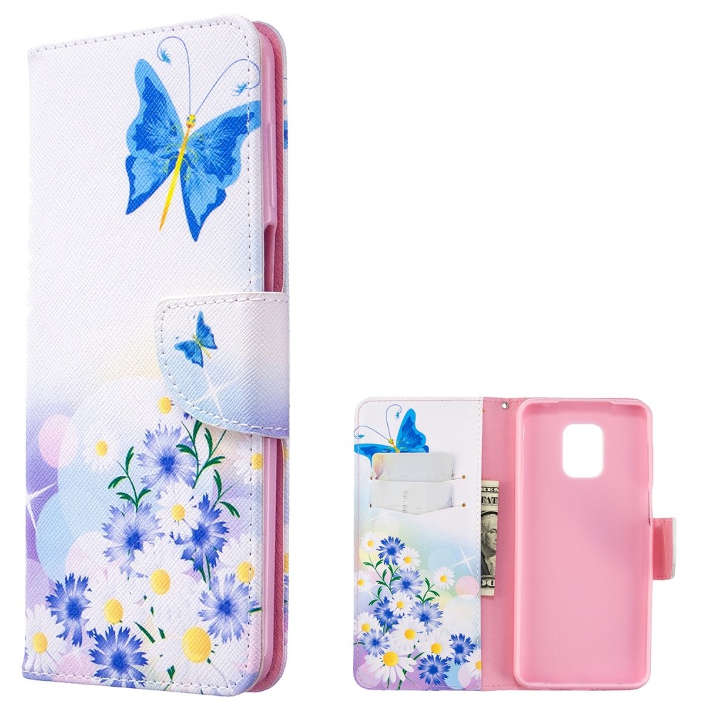 Θήκη Xiaomi Redmi Note 9S OEM Blue Butterfly & Flowers με βάση στήριξης Θήκη Xiaomi Redmi Note 9S OEM Blue Butterfly & Flowers με βάση στήριξης