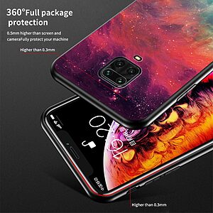 Θήκη Xiaomi Redmi Note 9s / Note 9 Pro / Note 9 Pro Max OEM σχέδιο Colorful Sky με πλάτη από Tempered Glass και εσωτερικό TPU - Image 4