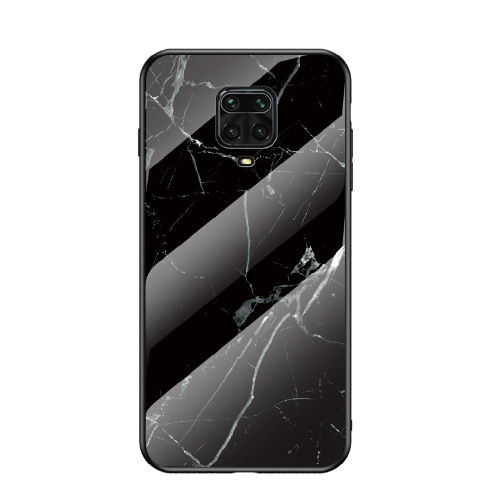 Θήκη Xiaomi Redmi Note 9S OEM σχέδιο Marble με Πλάτη Tempered Glass TPU μαύρο Θήκη Xiaomi Redmi Note 9S OEM σχέδιο Marble με Πλάτη Tempered Glass TPU μαύρο
