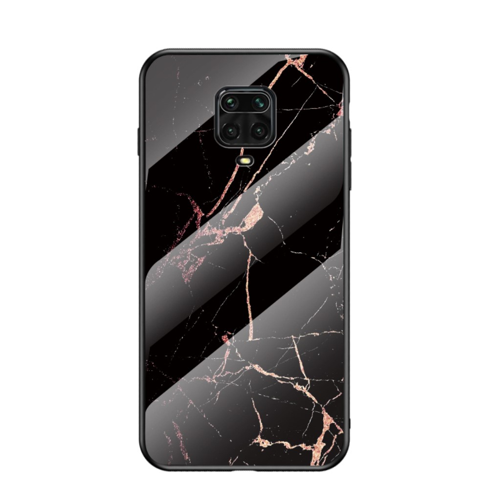 Θήκη Xiaomi Redmi Note 9S OEM σχέδιο Marble με Πλάτη Tempered Glass TPU μαύρο / χρυσό Θήκη Xiaomi Redmi Note 9S OEM σχέδιο Marble με Πλάτη Tempered Glass TPU μαύρο / χρυσό
