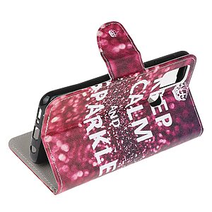 Θήκη Samsung Galaxy A21s OEM Keep Calm and Sparkle με βάση στήριξης, υποδοχές καρτών και μαγνητικό κούμπωμα Flip Wallet από συνθετικό δέρμα και TPU - Image 4