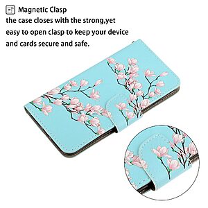 Θήκη Xiaomi Redmi 9A / 9AT OEM Flowering branches με βάση στήριξης, υποδοχές καρτών και μαγνητικό κούμπωμα Flip Wallet δερματίνη - Image 3