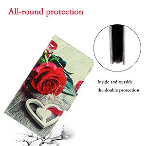 Θήκη Xiaomi Redmi 9A / 9AT OEM Heart Rose με βάση στήριξης, υποδοχές καρτών και μαγνητικό κούμπωμα Flip Wallet δερματίνη - Image 4