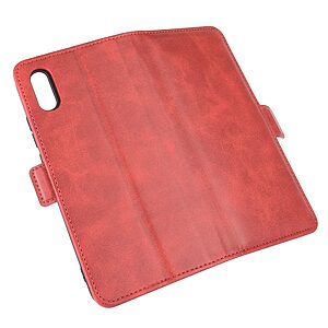 υποδοχές καρτών και μαγνητικό κούμπωμα Flip Wallet από συνθετικό δέρμα κόκκινο