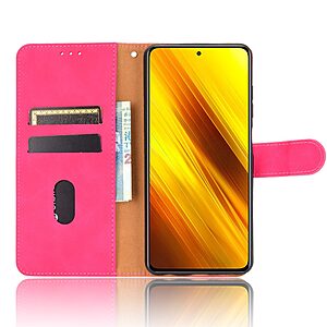 Θήκη Xiaomi Poco X3 NFC / X3 Pro OEM Skin Touch Series με βάση στήριξης, υποδοχές καρτών και μαγνητικό κούμπωμα Flip Wallet από συνθετικό δέρμα και TPU φούξια - Image 4