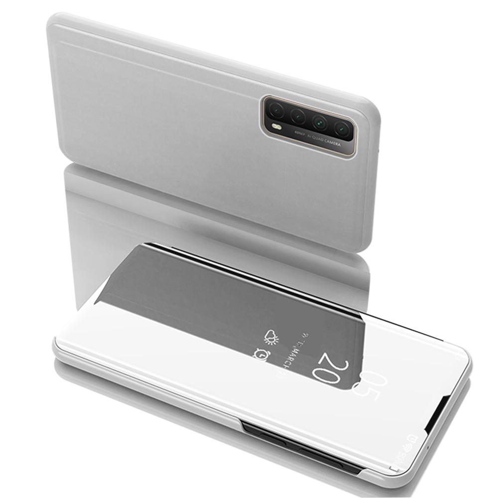 Θήκη Huawei P Smart (2021) OEM Mirror Surface Series Flip Window δερματίνη χρυσό ασημί