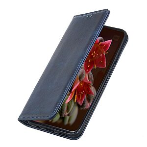 Θήκη Huawei P Smart (2021) OEM Litchi Skin Series με βάση στήριξης, υποδοχή καρτών και μαγνητικό κούμπωμα Flip Wallet από συνθετικό δέρμα και TPU μπλε - Image 5