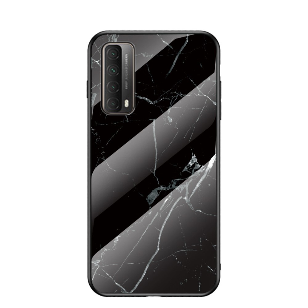 Θήκη Huawei P Smart (2021) OEM σχέδιο Marble με Πλάτη Tempered Glass TPU μαύρο