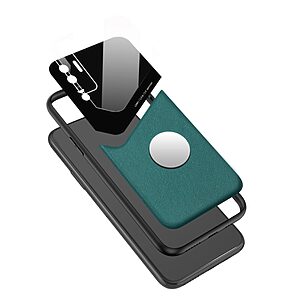 Θήκη Huawei P40 Lite 5G OEM Magnetic Glass Series πλάτη με ενσωματωμένο μαγνήτη και υποστήριξη μαγνητικής βάσης από συνθετικό δέρμα TPU πράσινο - Image 5