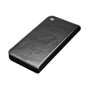 Θήκη iPhone 12 Pro Max QIALINO book από Premium αυθεντικό δέρμα Genuine Cowhide μαύρο - Image 5