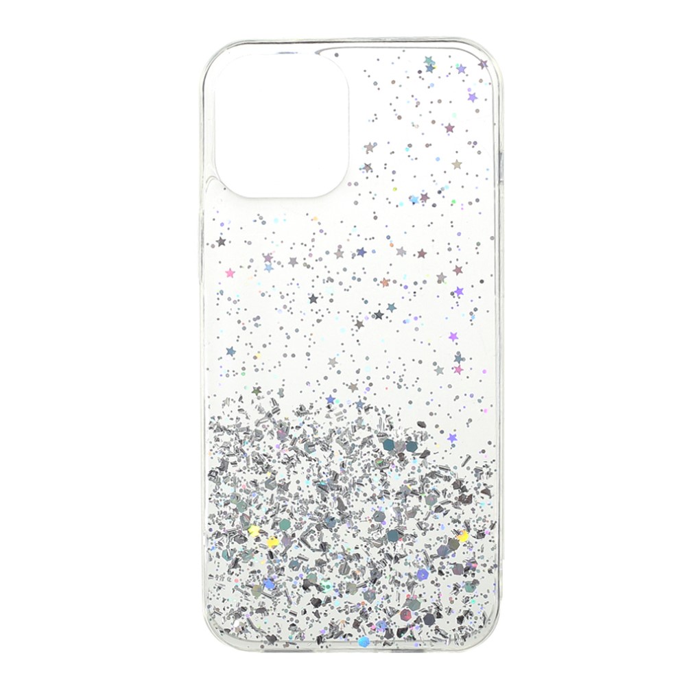 Θήκη iPhone 12 Pro Max OEM πλάτη Epoxy με διακριτικό γκλίτερ και αντικραδασμικό TPU λευκό