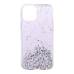 Θήκη iPhone 12 Pro Max OEM πλάτη Epoxy με διακριτικό γκλίτερ και αντικραδασμικό TPU μωβ