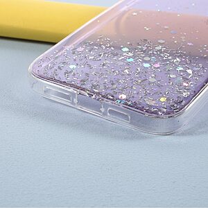 Θήκη iPhone 12 Pro Max OEM πλάτη Epoxy με διακριτικό γκλίτερ και αντικραδασμικό TPU μωβ - Image 4