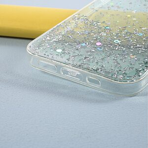 Θήκη iPhone 12 / 12 Pro OEM πλάτη Epoxy με διακριτικό γκλίτερ και αντικραδασμικό TPU γαλάζιο - Image 4