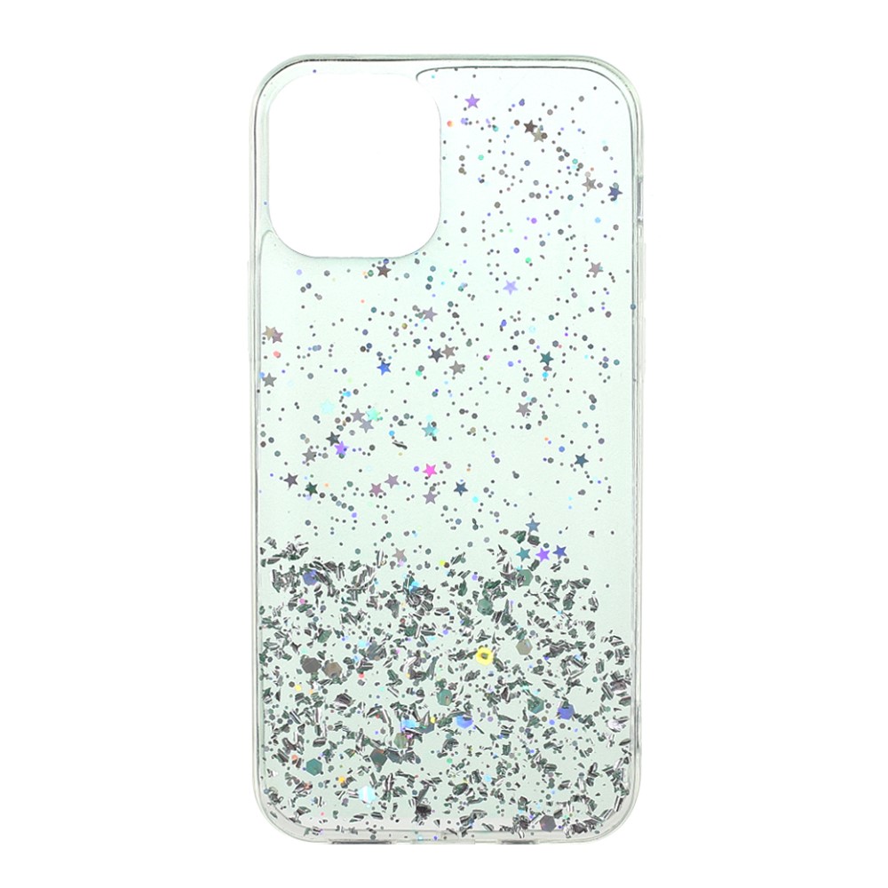 Θήκη iPhone 12 / 12 Pro OEM πλάτη Epoxy με διακριτικό γκλίτερ και αντικραδασμικό TPU γαλάζιο