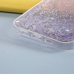 Θήκη iPhone 12 / 12 Pro OEM πλάτη Epoxy με διακριτικό γκλίτερ και αντικραδασμικό TPU μωβ - Image 4