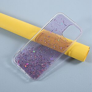 Θήκη iPhone 12 / 12 Pro OEM πλάτη Epoxy με διακριτικό γκλίτερ και αντικραδασμικό TPU μωβ - Image 5